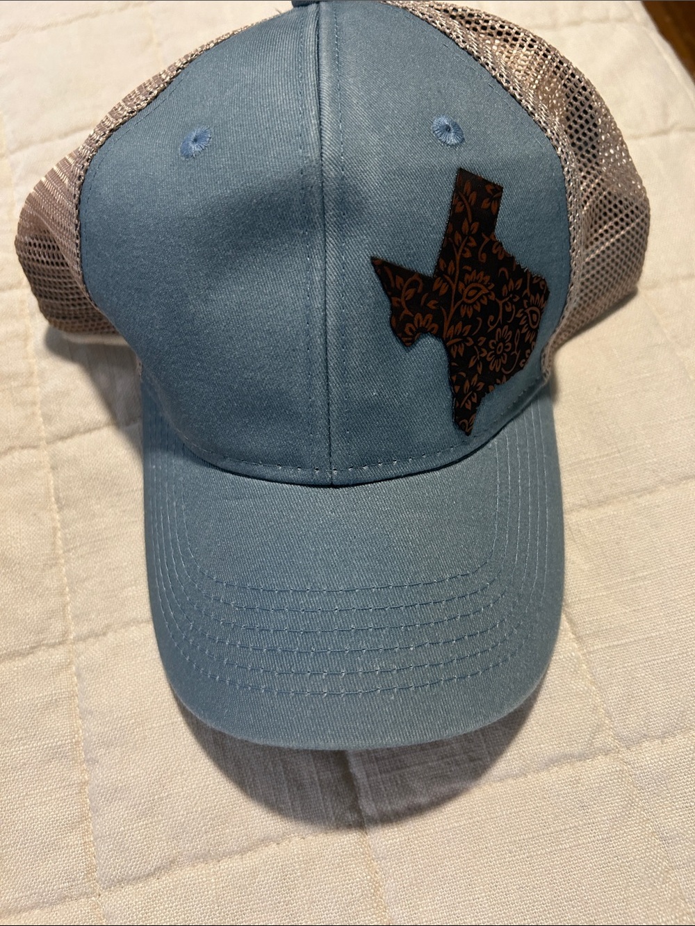 Light Blue Texas Patch Meshback Hat - Women's Casual Cap